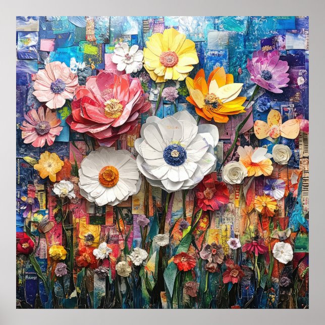 Blommigten abstrakt Poster (Framsidan)