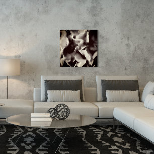 Blommigten abstrakt, svartvitt poster