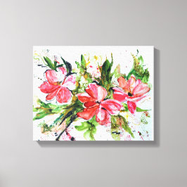 Blommigten abstrakt vattenfärg Skriv ut Canvastryck