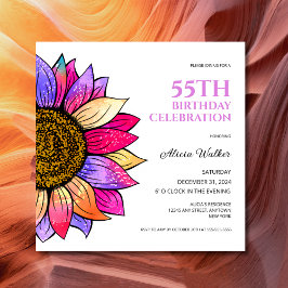 Blommigten Aestetisk färgämne Solros Inbjudningar