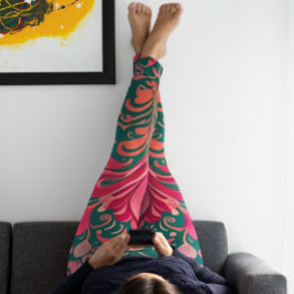 Blommigten "All Bright" för kvinnor skriver ut fär Leggings