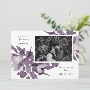 Blommigten Ametyst fotospara datumfilen Inbjudningar