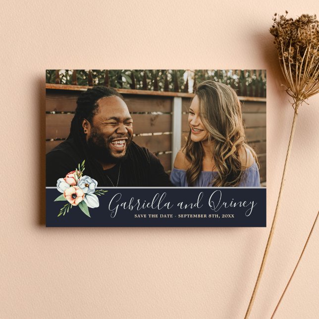 Blommigten Anemone Greenery sparar datumet Spara Datumet (Skapare uppladdad)