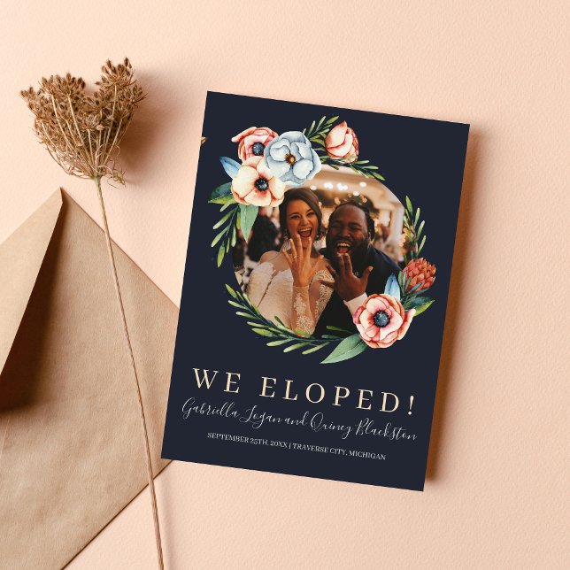 Blommigten Anemone Greenery Wandeelopement Meddelande (Skapare uppladdad)