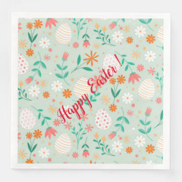 Blommigten Anpassa Påskägg i lycklig Pappersservett