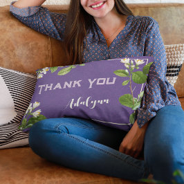 Blommigten Anpassat namn för elegant Retro- Text G Lumbarkudde