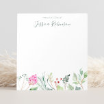 Blommigten Anpassat namn för Watercolor Wildblommo Anteckningsblock<br><div class="desc">Skapa ditt eget anteckningsblock för vattenfärgsblommigt för personlig med ditt eget namn.</div>