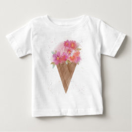 Blommigten Anpassat namn Ice Cream Cone T Shirt