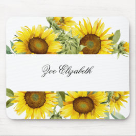 Blommigten anpassningsbar Solros Lägg till ditt na Musmatta