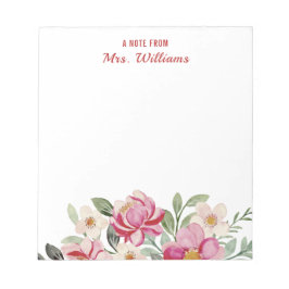 Blommigten Anteckning från eget namn - vattenfärgs Anteckningsblock