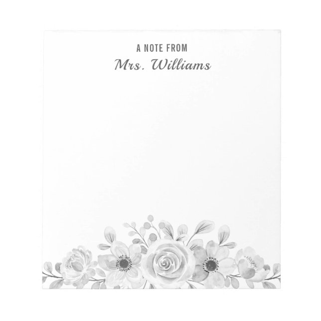 Blommigten Anteckningar från eget namn, botaniska  Anteckningsblock (Framsida)