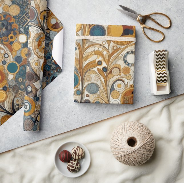 Blommigten Antique Art nouveau Stil Fine Art  Presentpapper (Hantverk)