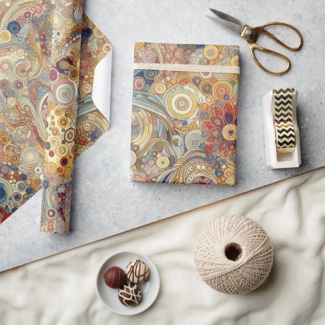 Blommigten Antique Art nouveau Stil Fine Art  Presentpapper (Hantverk)