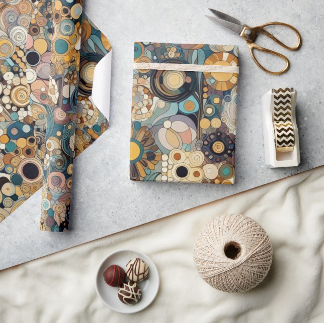 Blommigten Antique Art nouveau Stil Fine Art  Presentpapper (Hantverk)