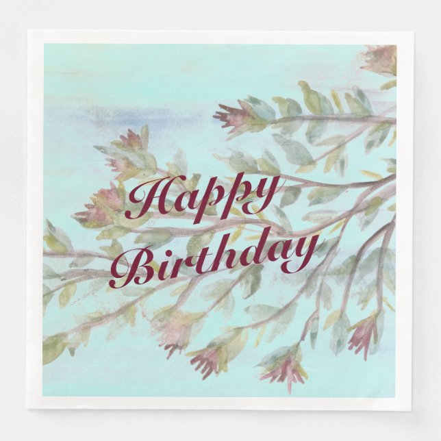 Blommigten är mönstrad pappersservett (Framsida)