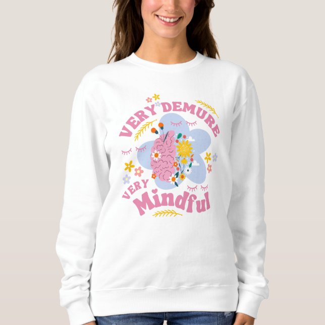 Blommigten ÄR MYCKET DJUPT MYCKET MINDFULL Välmåen T Shirt (Framsida)