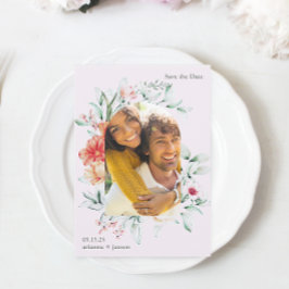 Blommigten Arch Photo Bröllop Spara Datumet