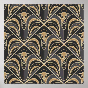 Blommigten Art Deco Tile. Bluebell Poster