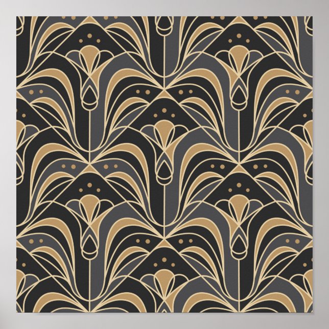 Blommigten Art Deco Tile. Bluebell Poster (Framsidan)