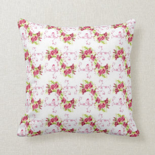 Blommigten Art Pillow för färgen Red Dianthus Flow Kudde