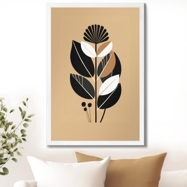 Blommigten Återställning av vintage Poster (Transform your space with the timeless beauty of mid century modern floral art print. )