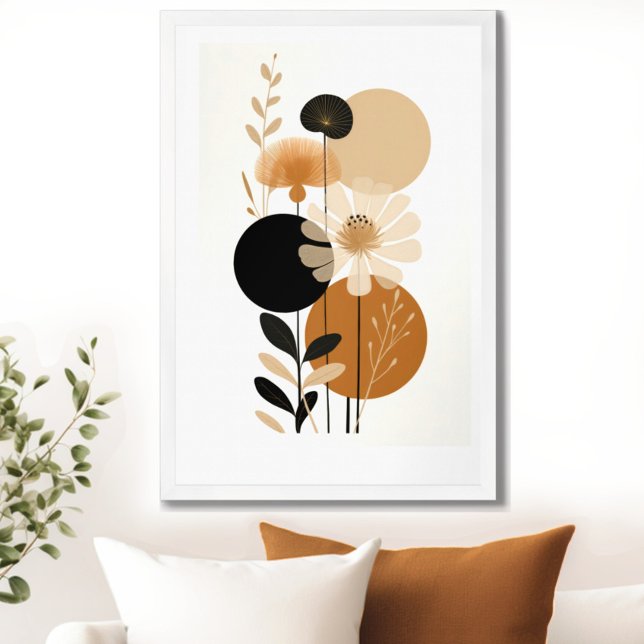 Blommigten Återställning av vintage Poster (Transform your space with the timeless beauty of mid century modern floral art print. )