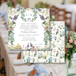 Blommigten av Wildblomma Meadow Vår Colorful Bröl Inbjudningar