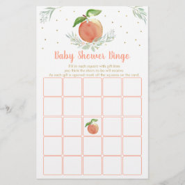 Blommigten Baby Shower Bingo Game Editable Peach G