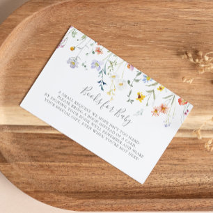 Blommigten Baby Shower Bok Request för vild Multif Tilläggskort