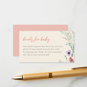 Blommigten Baby Shower Bokar för Cute Wildblomma f Tilläggskort