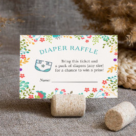 Blommigten Baby Shower Diaper Raffle med modern Gr Tilläggskort