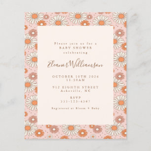 Blommigten Baby Shower för budgetbooho Retro Rosa-