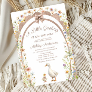 Blommigten Baby Shower för en liten målande Neutra Inbjudningar