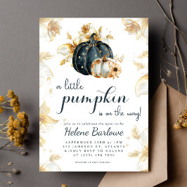 Blommigten Baby Shower för en liten Pumpkin Elegan Inbjudningar