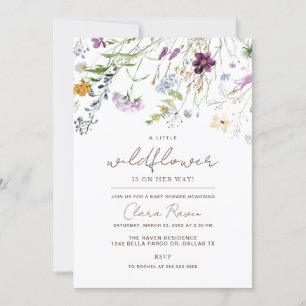 Blommigten Baby Shower för en liten Wildblomma Inbjudningar