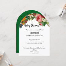 Blommigten Baby Shower för modern Elegant Emerald