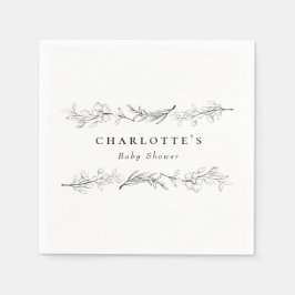 Blommigten Baby Shower för modern Elegant Wildblom Pappersservett