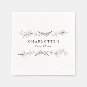 Blommigten Baby Shower för modern Elegant Wildblom Pappersservett