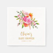 Blommigten Baby Shower för modern Rosa Orange  Anp
