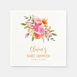Blommigten Baby Shower för modern Rosa Orange  Anp Pappersservett
