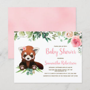 Blommigten Baby Shower för Rosa för för spjutspe Inbjudan Vykort