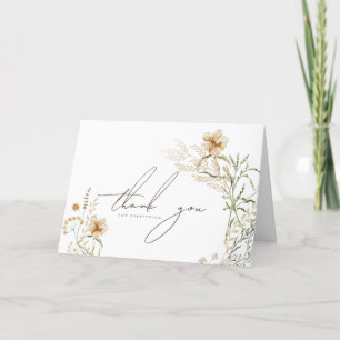 Blommigten Baby Shower för små Wildblommor Girls Tack Kort