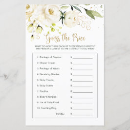 Blommigten Baby Shower Gissa Prist spel