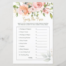 Blommigten Baby Shower Gissa Prist spel