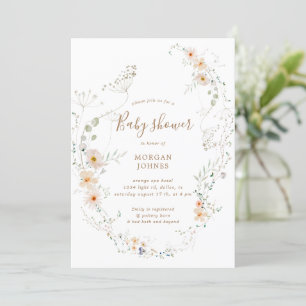 blommigten Baby Shower Inbjudan för vildblommor