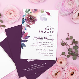 Blommigten Baby Shower Invi för Lavender Lila Wate Inbjudningar
