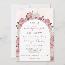 Blommigten Baby Shower Little WildblommGirl Elegan Inbjudningar