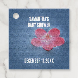 Blommigten Baby Shower Rosa Flower Blue Vatten Gåvor Etiketter