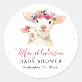 Blommigten Baby Shower Sticker för sötat Mamma och Runt Klistermärke