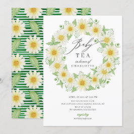 Blommigten Baby Shower Tea, färsk Daisy Inbjudningar